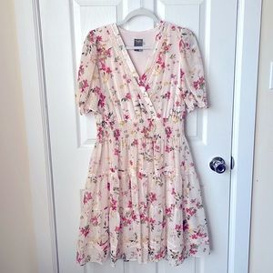 Taylor Dress Lace Trim Floral Chiffon Empire Waist Dress- Worn once.